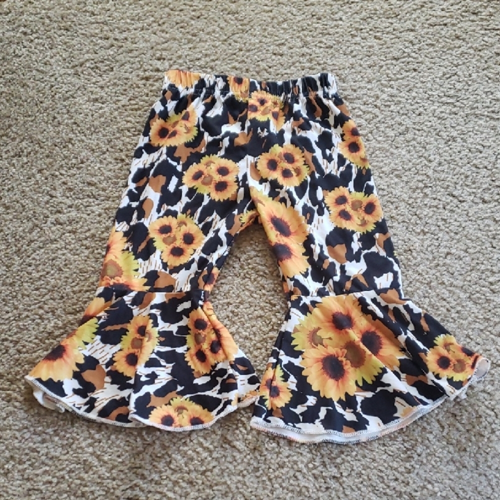 SHEIN 74 6-9 Months Sunflower Flared Baby Girl Bottoms Panys